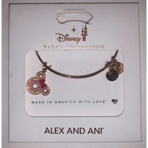 Alex and Ani Disney Parks Minnie Mouse Donut Rose Gold Expandable Bracelet USA
